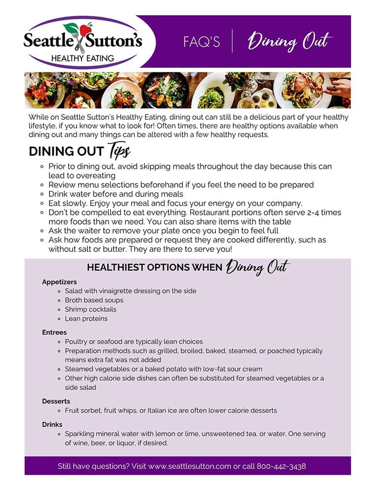 dining out seattle sutton customer handout