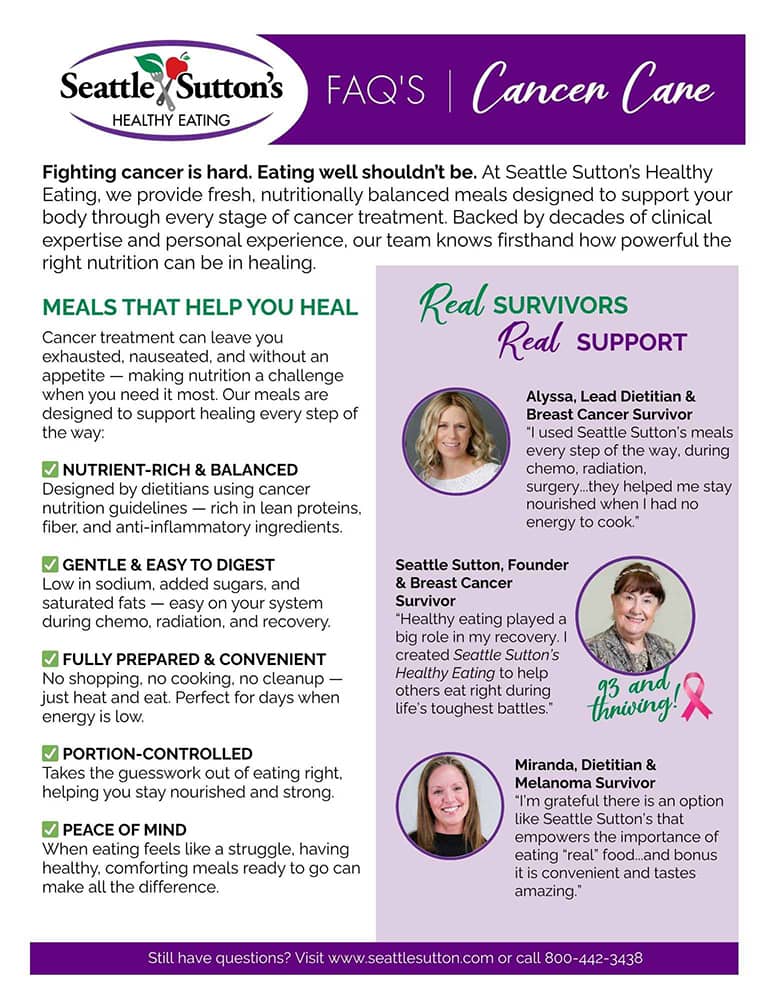 cancer care Seattle Sutton's Healthy Eating customer handout